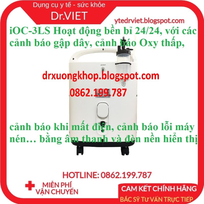 MÁY TẠO OXY IMEDICARE IOC-3LS- Cung cấp oxy tại nhà cho người già, bệnh nhân khó thở, tức ngực, bệnh hô hấp, hen suyễn- Bảo hành chính hãng 12 tháng