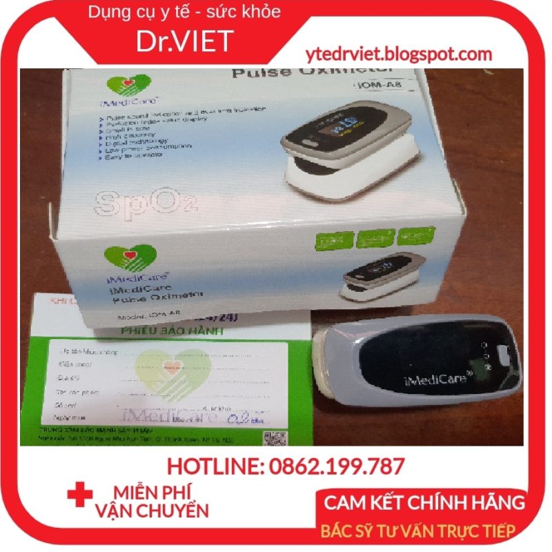 Máy đo nồng độ bão hòa Oxy trong máu (SPO2) và nhịp tim iMediCare iOM-A8- Chính hãng Singapore bảo hành 2 năm, Sử dụng cho cả trẻ em và người lớn, Chế độ cảnh báo SpO2 thấp và nhịp tim bất thường bằng âm thanh dùng cho mùa dịch
