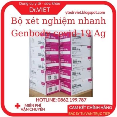 Bộ xét nghiệm nhanh Genbody covid-19 Ag 25 bộ kit test/hộp là bộ sản phẩm xét nghiệm chính xác người nhiễm bệnh có triệu chứng và không có triệu chứng để ngăn ngừa sự lay truyền virut-DrViet