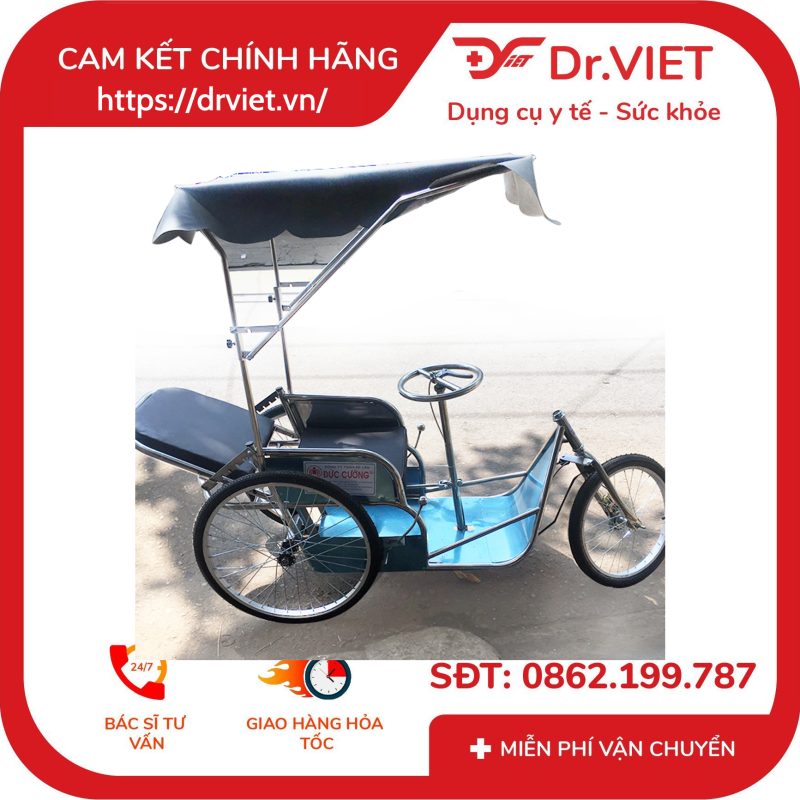 Xe Lắc Tay Sắt STD ngã nằm có mui Đức Cường DCL03
