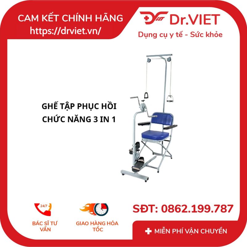 Ghế tập phục hồi chức năng 3 in 1 DVC23 cho người tai biến 10 Ghế tập phục hồi chức năng 3 in 1 DVC23 cho người tai biến
