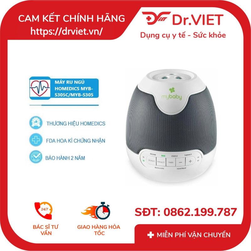 Máy ru ngủ kèm máy chiếu ánh sáng Homedics MYB-S305C