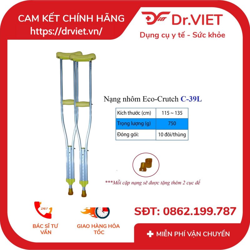 Nạng inox Eco-Crutch C-39A 12 Nạng inox Eco-Crutch C-39A