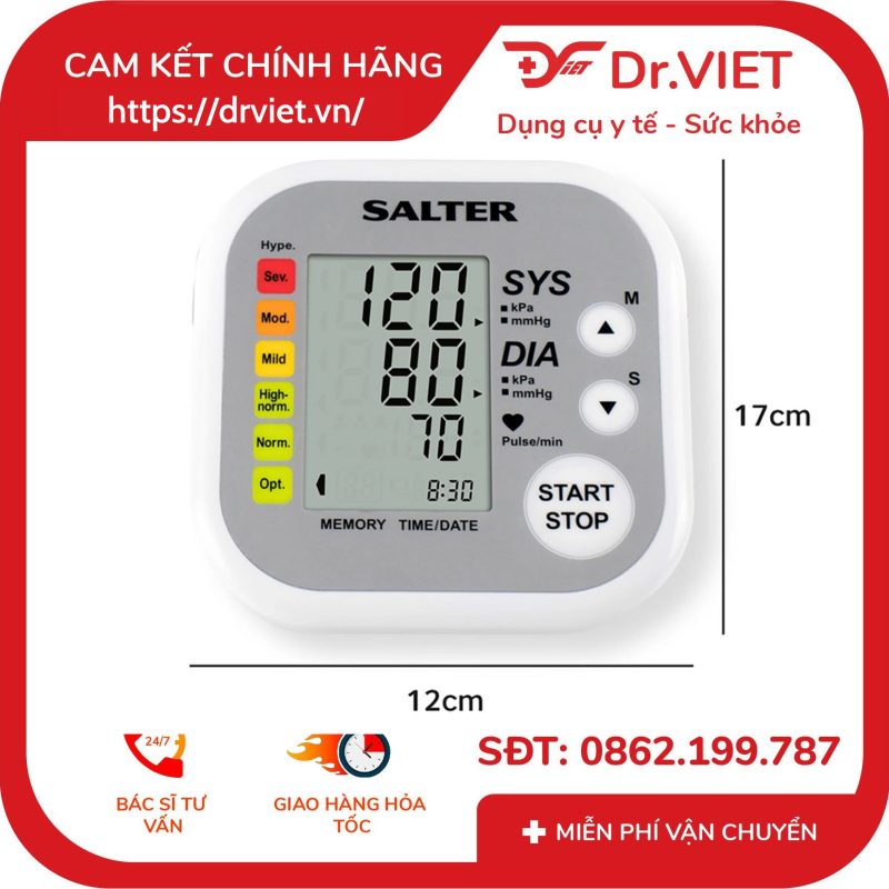 Máy đo huyết áp bắp tay điện tử Salter GB-BPA9201EU 13 Máy đo huyết áp bắp tay điện tử Salter GB-BPA9201EU
