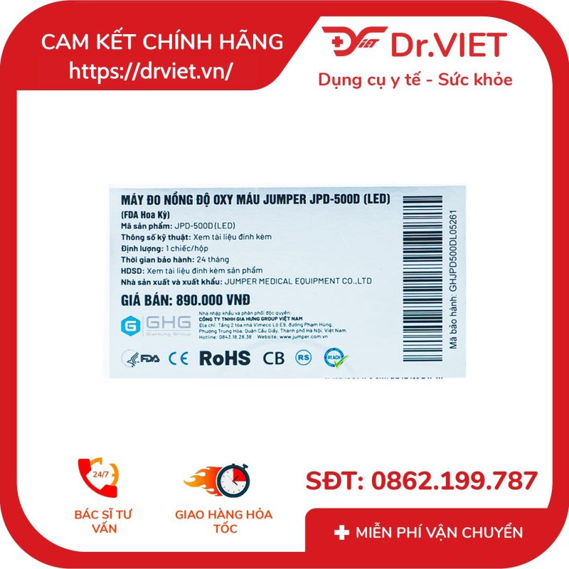 Máy đo nồng độ oxy máu và nhịp tim Jumper JPD-500D (LED) 17 Máy đo nồng độ oxy máu và nhịp tim Jumper JPD-500D (LED)