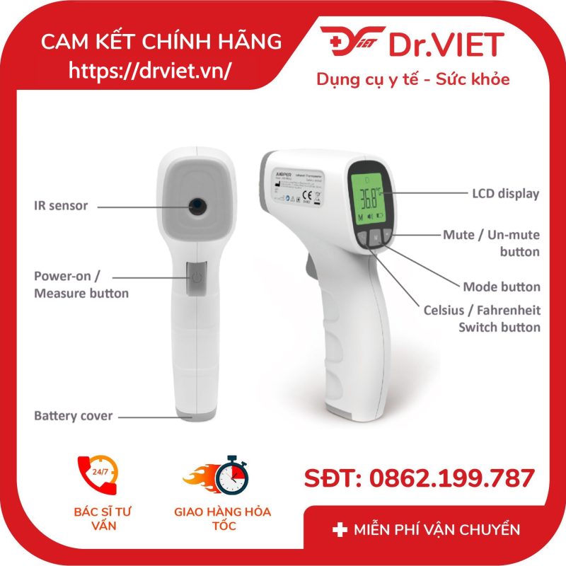 Nhiệt kế hồng ngoại không tiếp xúc Jumper JPD-FR202