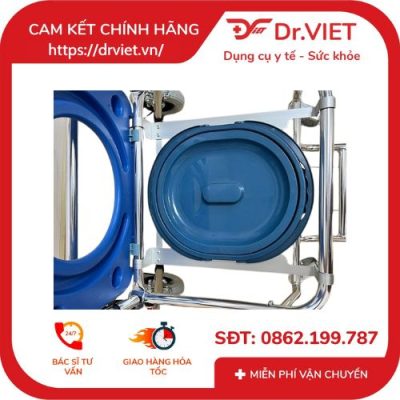 Ghế bô vệ sinh X-35 có bánh xe, thắng tay