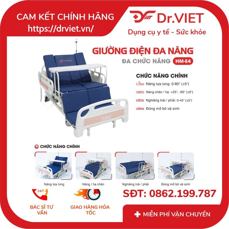Giường bệnh nhân điện đa năng Humed HM-E4 14 Giường bệnh nhân điện đa năng Humed HM-E4