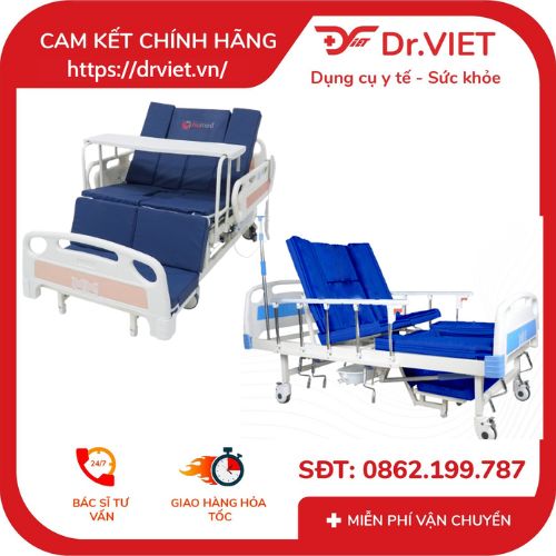 So sánh Giường bệnh nhân đa năng cơ 5 tay quay Humed HM-C5 và Giường bệnh nhân điện đa năng Humed HM-E4.