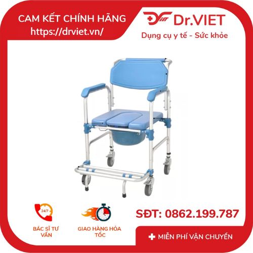 Ghế bô có bánh xe khung nhôm vệ sinh Lucass C-200 (GX-200)