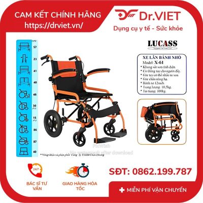 Xe lăn Lucass X-61 ( bánh nhỏ) 3 Xe lăn Lucass X-61 - Bánh nhỏ