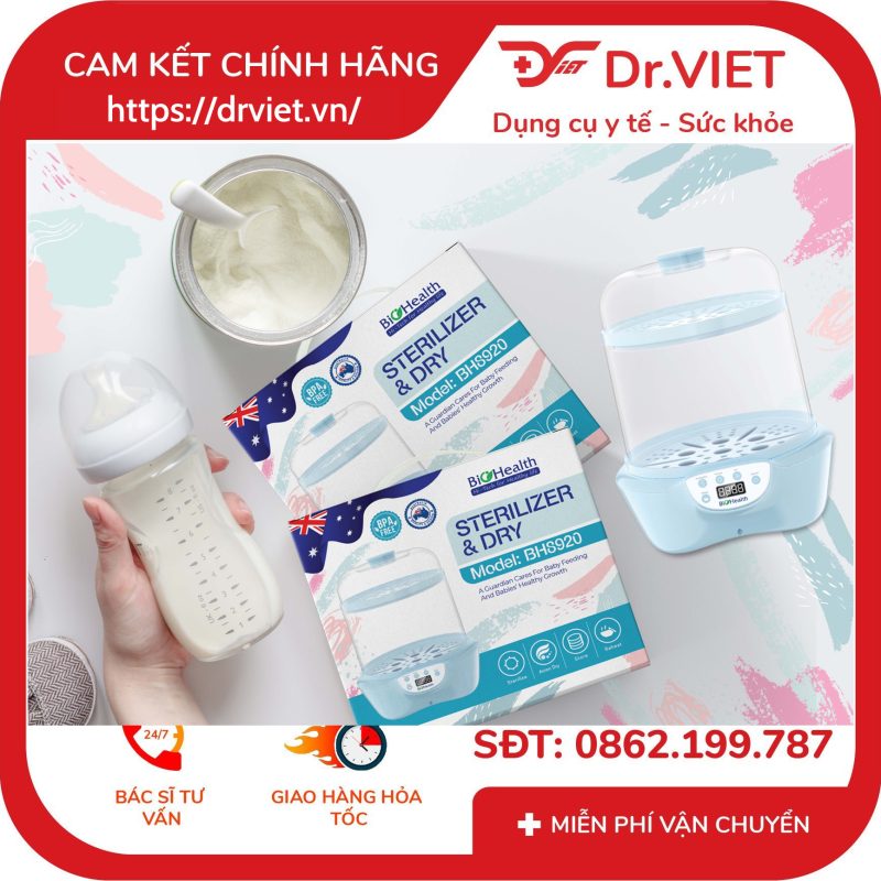 Máy tiệt trùng và sấy khô bình sữa BioHealth BH8920 9 Máy tiệt trùng và sấy khô bình sữa BioHealth BH8920