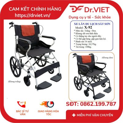 Xe Lăn Du Lịch Sắt Sơn Lucass X-92 14 Xe Lăn Du Lịch Sắt Sơn Lucass X-92