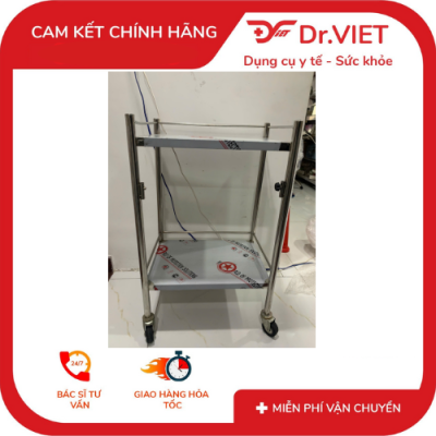 Xe Đẩy Inox 2 Tầng DCG-26 35*50 (Không Hộc) – Giải Pháp Lưu Trữ và Di Chuyển Hiệu Quả 4 xe đẩy