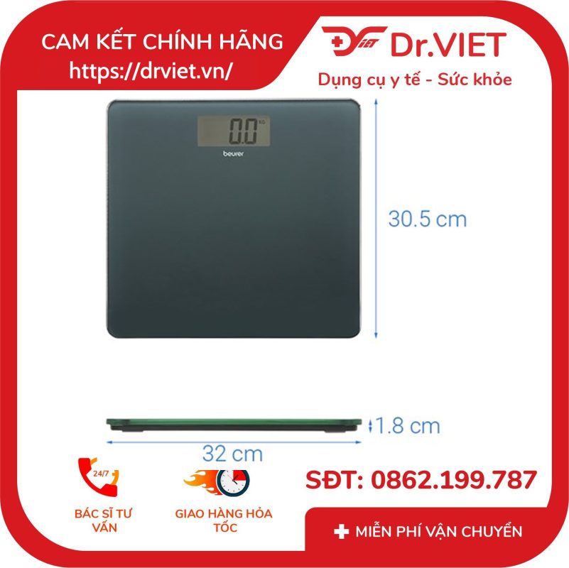 Cân điện tử mặt kính Beurer GS213 14 Cân điện tử mặt kính Beurer GS213
