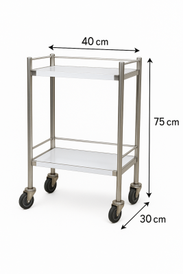 Xe Đẩy Inox Dcg-20 - 2 Tầng 30*40 (Không Hộc)