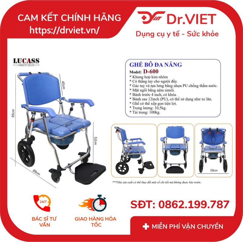 Ghế bô đa năng có bánh xe Lucass D-600