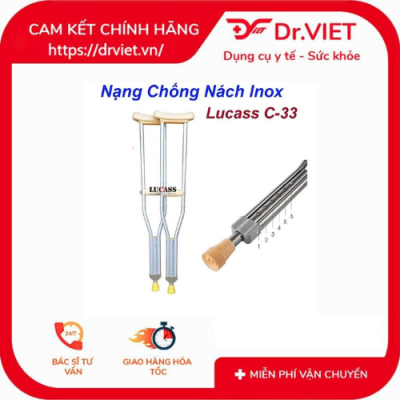 Nạng nách inox Lucass C-33 3 Nạng nách inox Lucass C-33