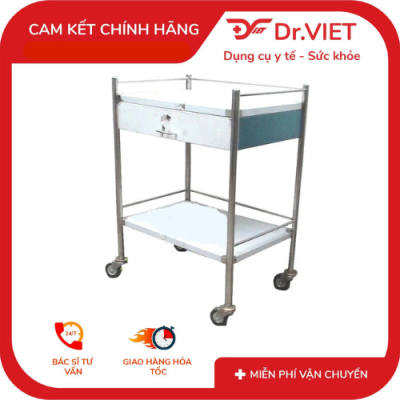 Xe đẩy Inox 30*40 2 tầng, có hộc DCG23 - Đẩy Dễ – Đựng Gọn – Dùng Bền 3 DCG