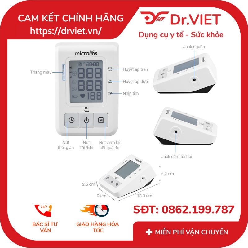 Máy đo huyết áp bắp tay Microlife B2 Basic 11 Máy đo huyết áp bắp tay Microlife B2 Basic