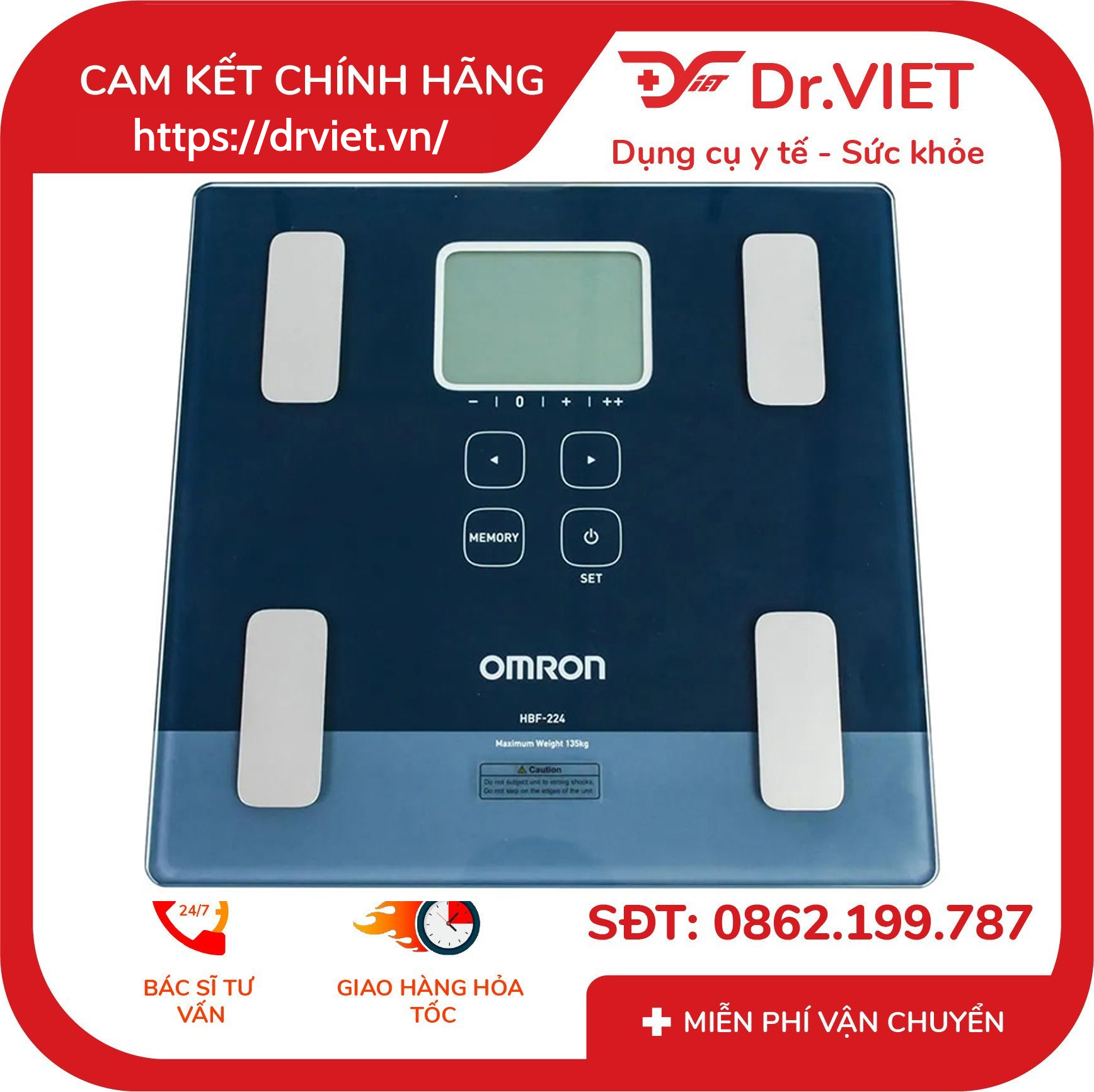 Máy đo lượng mỡ cơ thể Omron HBF-224 5 Máy đo lượng mỡ cơ thể Omron HBF-224