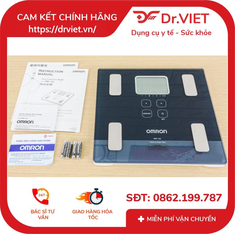 Máy đo lượng mỡ cơ thể Omron HBF-224 16 Máy đo lượng mỡ cơ thể Omron HBF-224