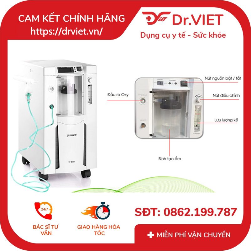 Máy tạo oxy Yuwell 7F-5CW 16 Máy tạo oxy Yuwell 7F-5CW