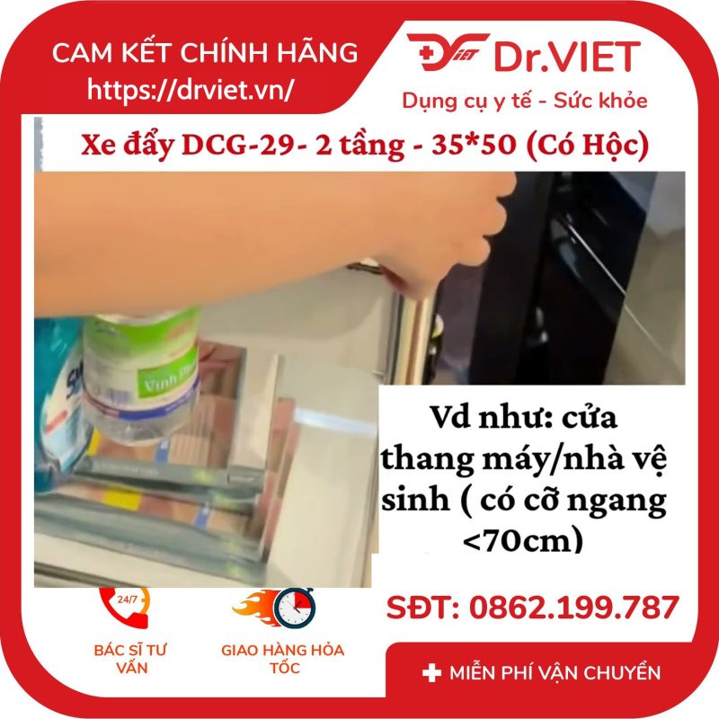 Xe đẩy Inox 2 Tầng 35 x 50 có hộc DCG-29 10 Xe đẩy Inox 2 Tầng 35 x 50 có hộc DCG-29