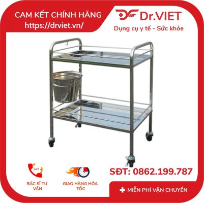 Xe Đẩy Y Tế 35*50 2 Tầng 1 Vòng Thau (Không Hộc) Đức Cường DCG27 11 Xe Đẩy Y Tế 35*50 2 Tầng 1 Vòng Thau (Không Hộc) Đức Cường DCG27
