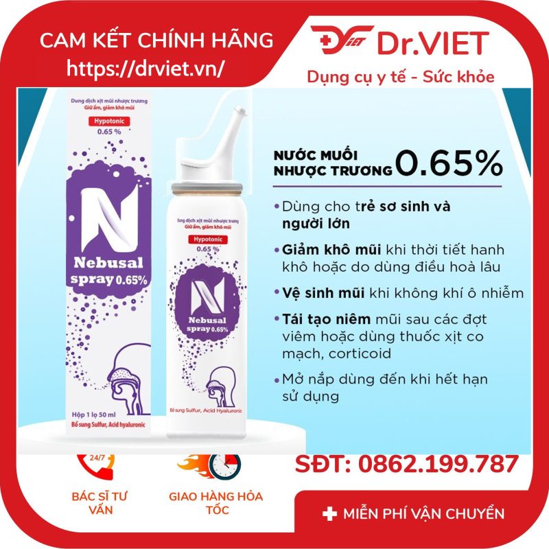 Xịt mũi nhược trương Nebusal Spray 0.65% 11 Xịt mũi nhược trương Nebusal Spray 0.65%