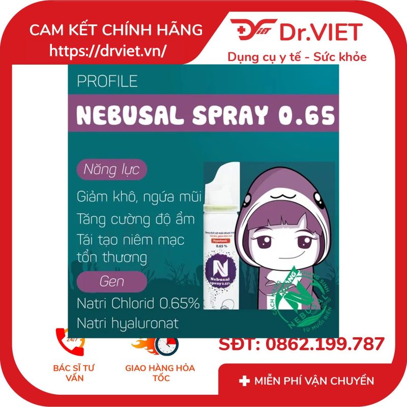 Xịt mũi nhược trương Nebusal Spray 0.65% 12 Xịt mũi nhược trương Nebusal Spray 0.65%