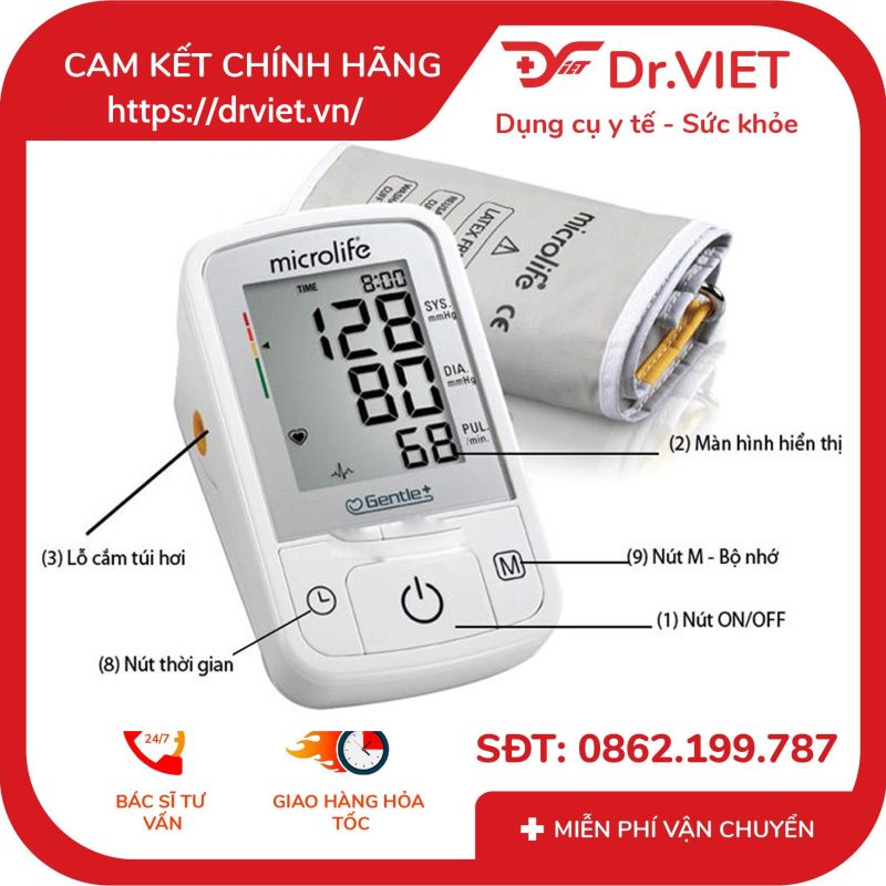 Máy đo huyết áp bắp tay Microlife A2 Basic 15 Máy đo huyết áp bắp tay Microlife A2 Basic