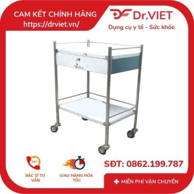 xe đẩy hàng 2 tầng có hộc DCG-35 40x60