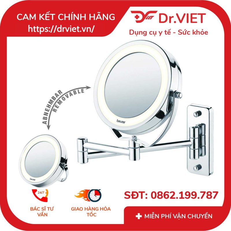 Gương trang điểm 2 mặt đèn LED gắn tường Beurer BS59 11 Gương trang điểm 2 mặt đèn LED gắn tường Beurer BS59