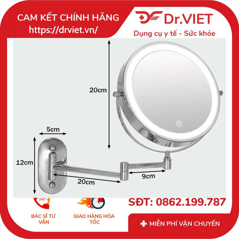 Gương trang điểm 2 mặt đèn LED gắn tường Beurer BS59 15 Gương trang điểm 2 mặt đèn LED gắn tường Beurer BS59