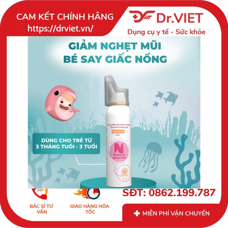 Xịt mũi Nebusal spray Baby 1.9% 11 Xịt mũi Nebusal spray Baby 1.9%