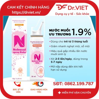 Xịt mũi Nebusal spray Baby 1.9% 15 Xịt mũi Nebusal spray Baby 1.9%