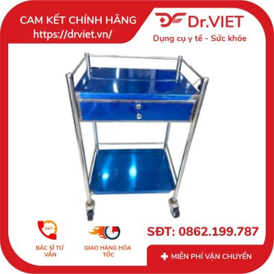 Xe đẩy inox 2 tầng 30 x 40 có hộc DCG23 11 Xe đẩy inox 2 tầng 30 x 40 có hộc DCG23