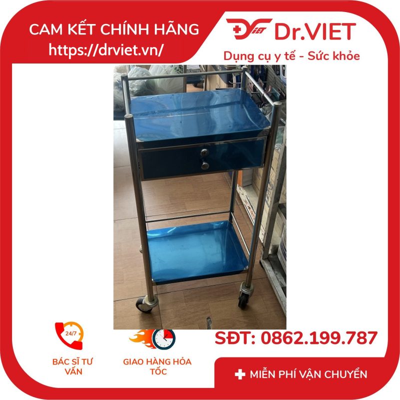 Xe đẩy inox 2 tầng 30 x 40 có hộc DCG23 10 Xe đẩy inox 2 tầng 30 x 40 có hộc DCG23