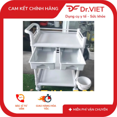 xe đẩy dụng cụ 3 tầng tiêm nhựa