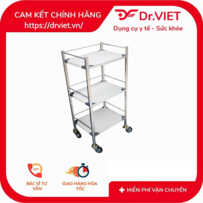 Xe đẩy inox 3 tầng

