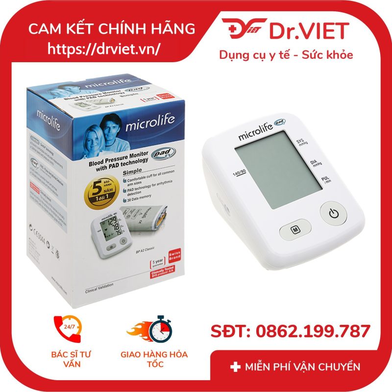 Máy đo huyết áp bắp tay Microlife A2 Classic 10 Máy đo huyết áp bắp tay Microlife A2 Classic