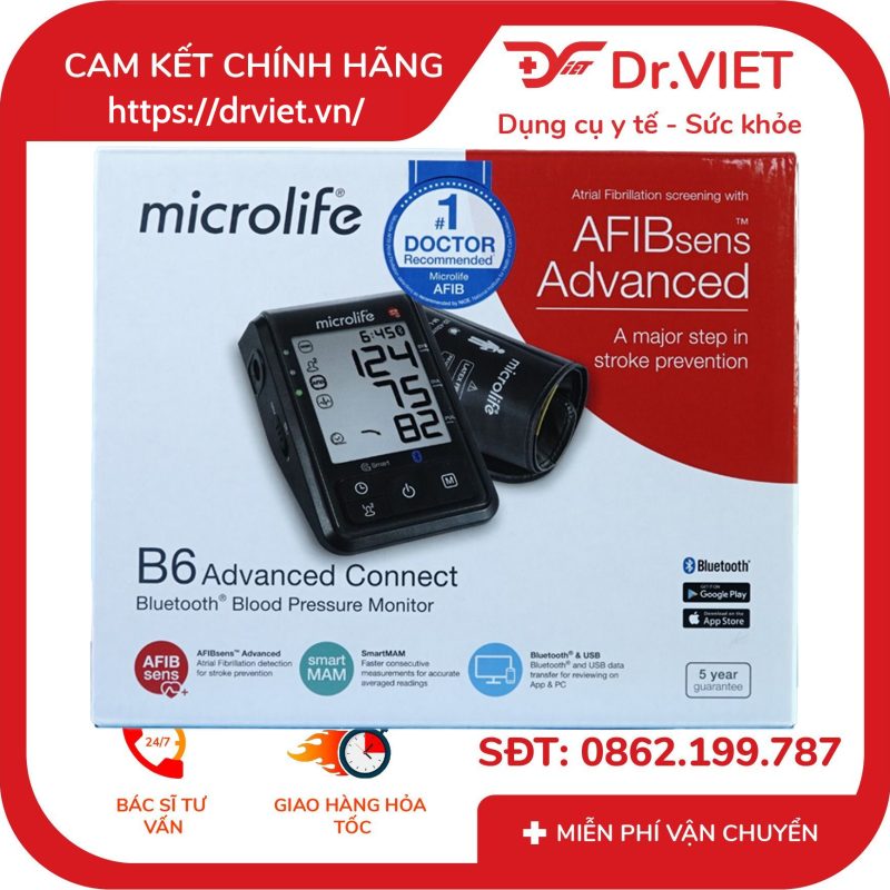 Máy đo huyết áp bắp tay Microlife B6 Advanced Connect 11 Máy đo huyết áp bắp tay Microlife B6 Advanced Connect