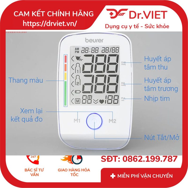 Máy đo huyết áp bắp tay Beurer BM45 16 Máy đo huyết áp bắp tay Beurer BM45