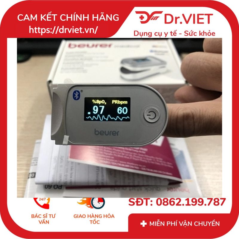 Máy đo nồng độ Oxy trong máu SPO2 và nhịp tim Beurer PO60 12 Máy đo nồng độ Oxy trong máu SPO2 và nhịp tim Beurer PO60