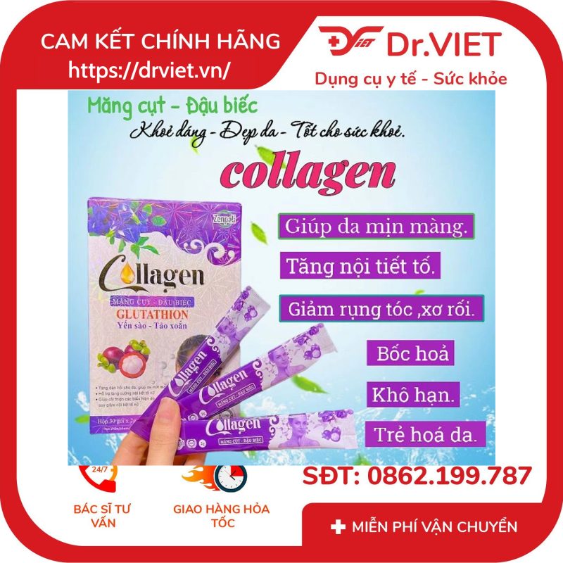 Colagen Măng Cụt Đậu Biếc Zenpali Hộp 30 Gói 11 Colagen Măng Cụt Đậu Biếc Zenpali Hộp 30 Gói
