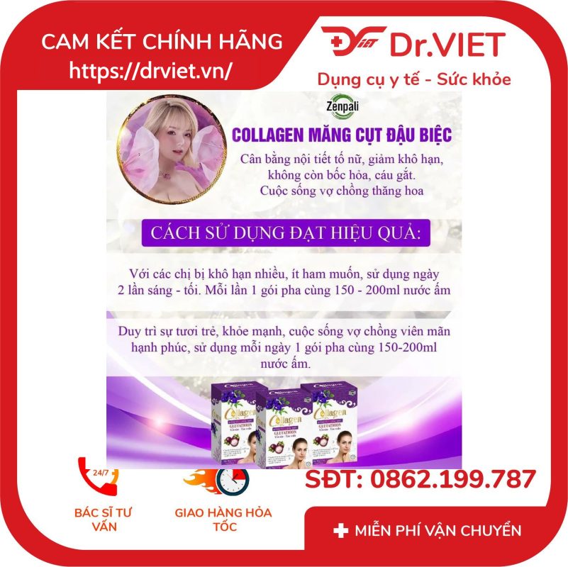 Colagen Măng Cụt Đậu Biếc Zenpali Hộp 30 Gói 13 Colagen Măng Cụt Đậu Biếc Zenpali Hộp 30 Gói