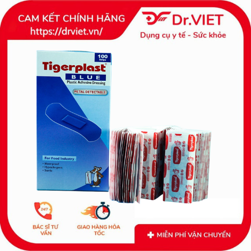 Băng keo cá nhân kim loại TigerPlast Blue uân thủ tiêu chuẩn BRC, IFS,