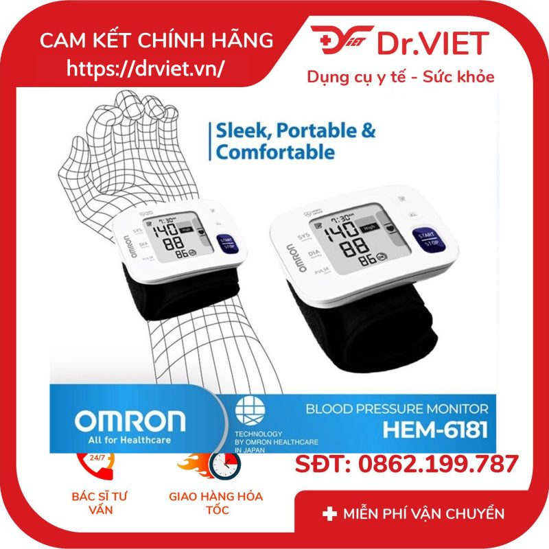 Máy đo huyết áp cổ tay Omron HEM-6181 13 Máy đo huyết áp cổ tay Omron HEM-6181