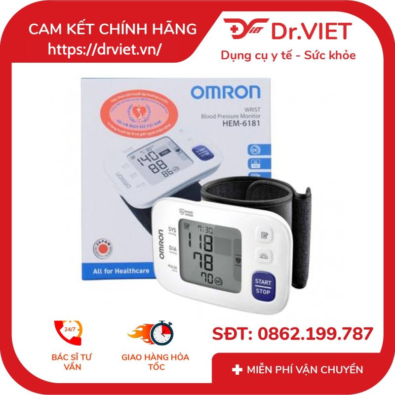 Alternative view of Máy đo huyết áp cổ tay Omron HEM-6181